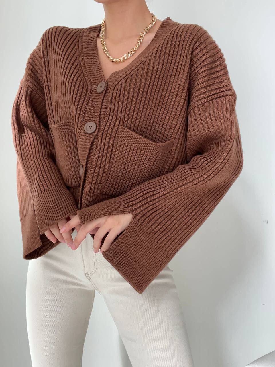 Brown Knit Vest/Cardigan