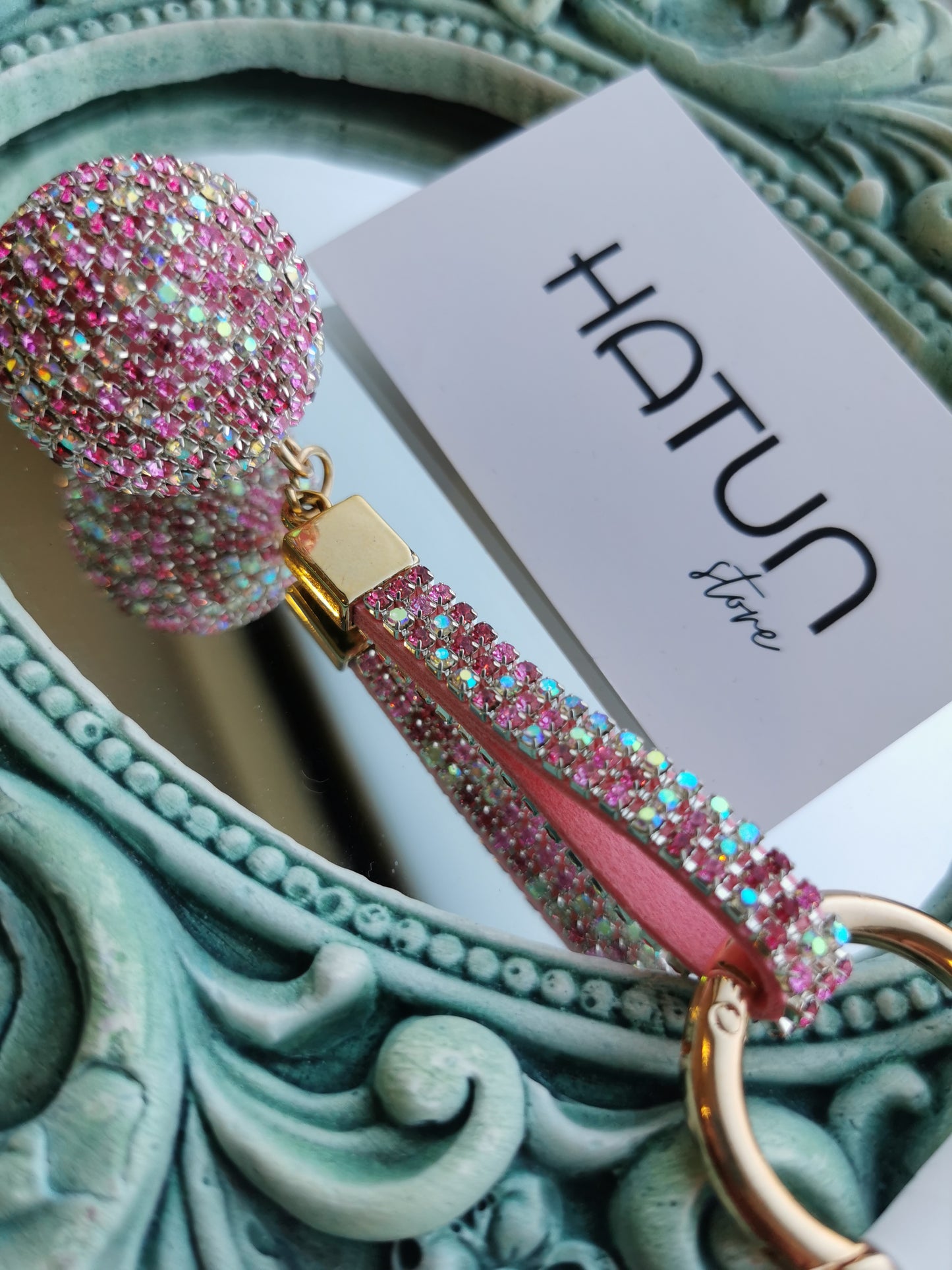 Crystal Stone Keychain - Pink