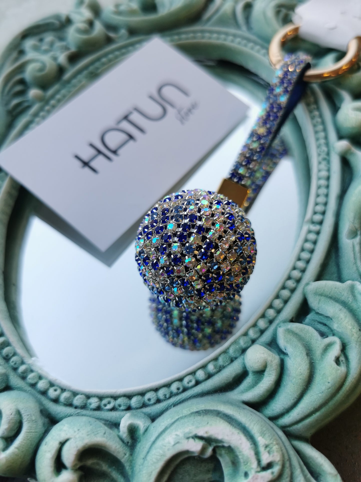Crystal Stone Keychain - Blue