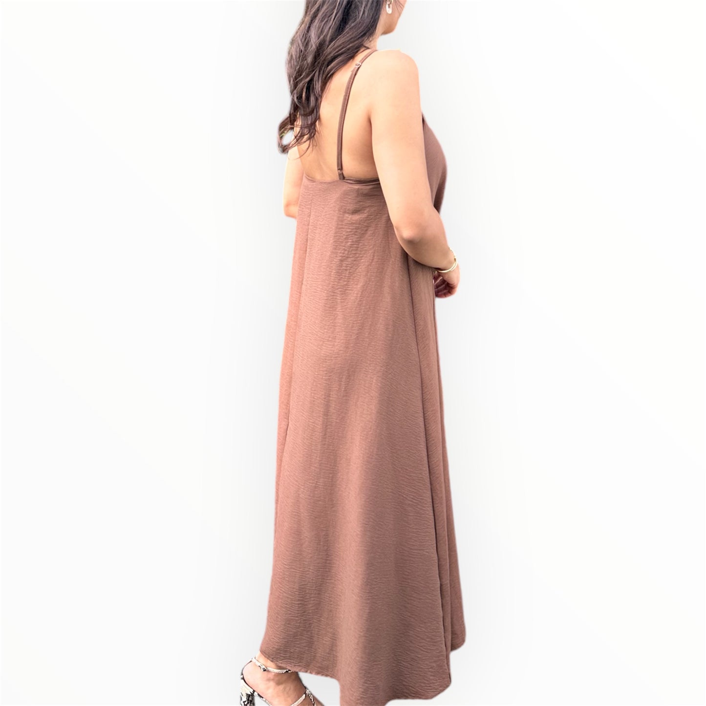 Serene Flow Maxi elbise - Kahverengi