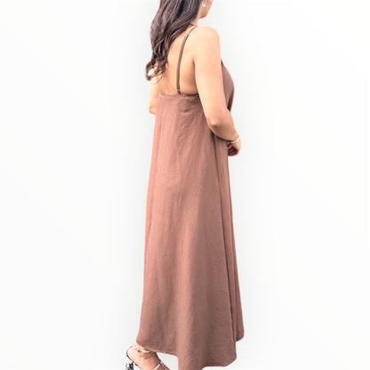 Serene Flow Maxi-jurk - bruin