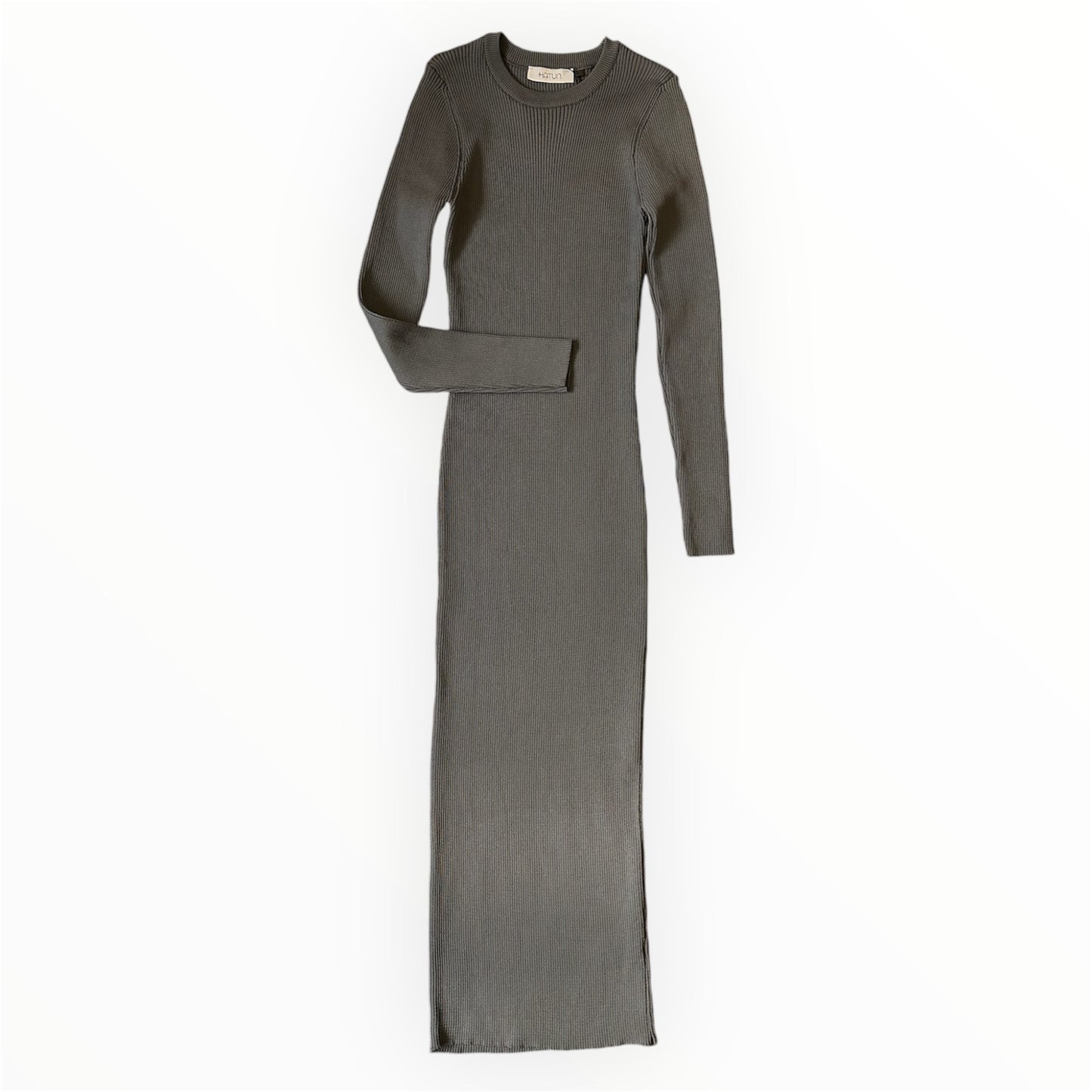 Firuze Stretch Ribbed Knitwear Dress - Grey