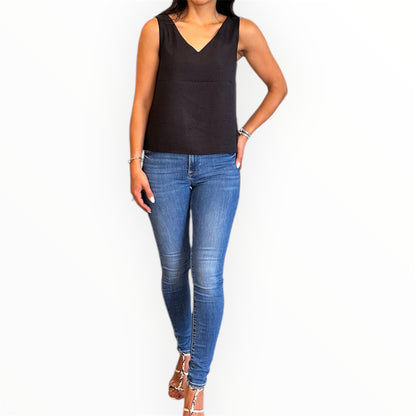 Vera V Neck Top - Black