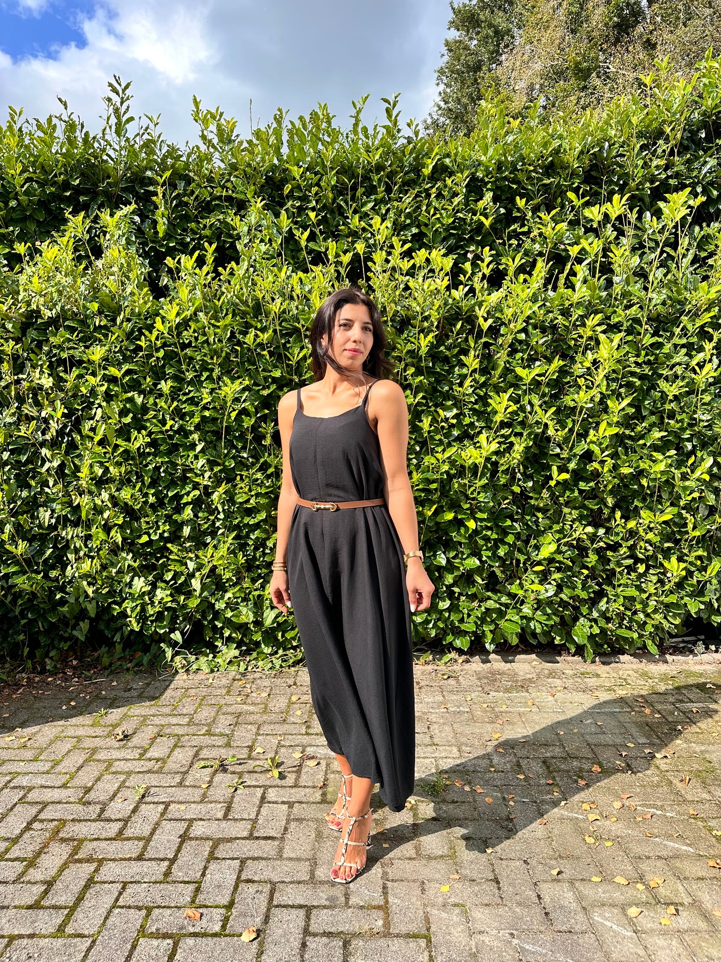 Serene Flow Maxi elbise - siyah