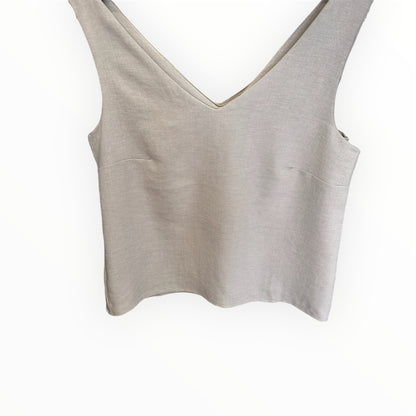 Vera V Neck Top - Gray