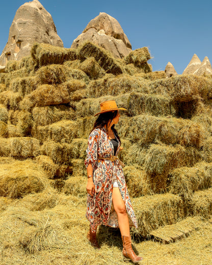 Boho Kimono with Woven Belt