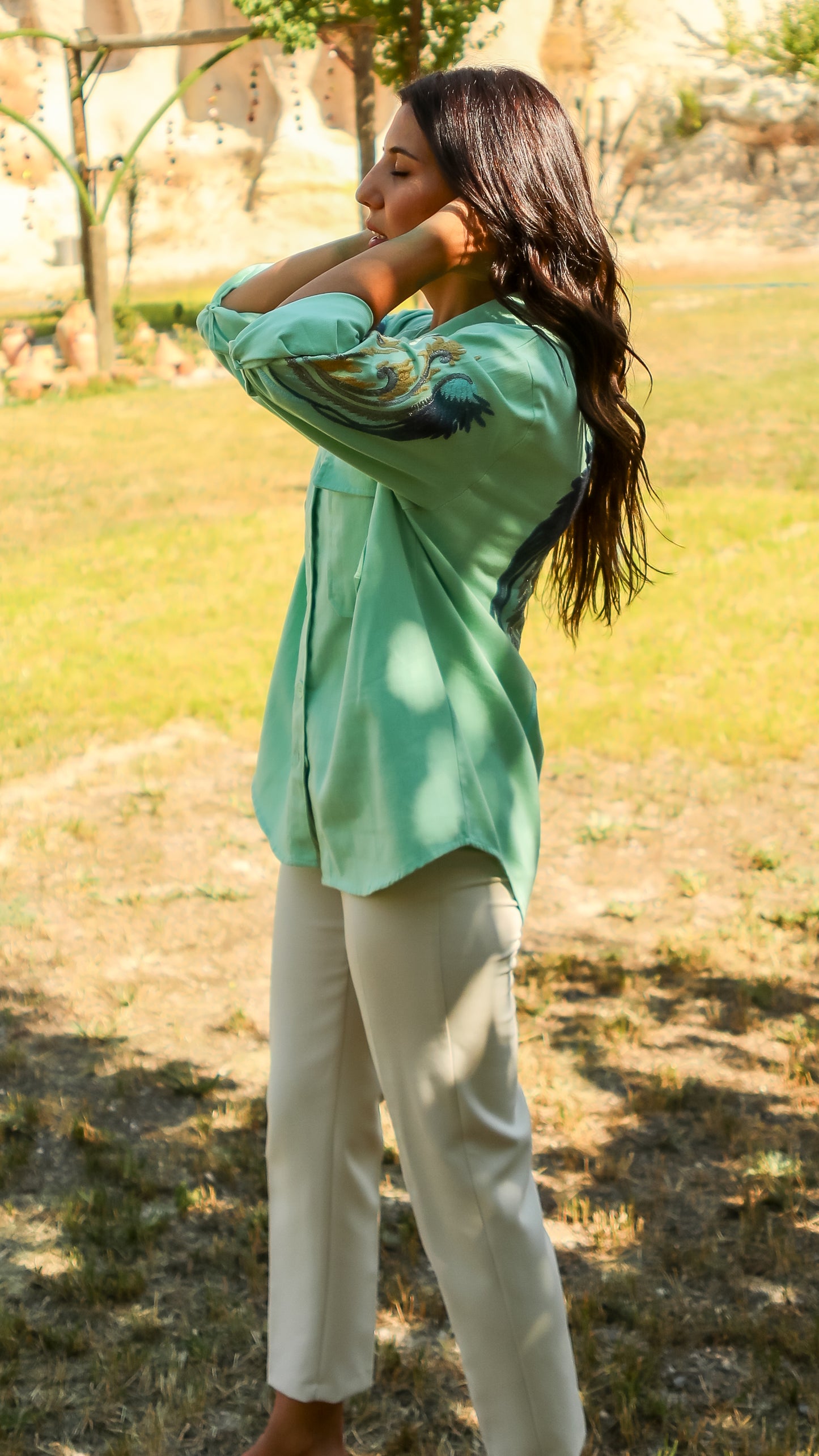 Mint Embroidered Shirt