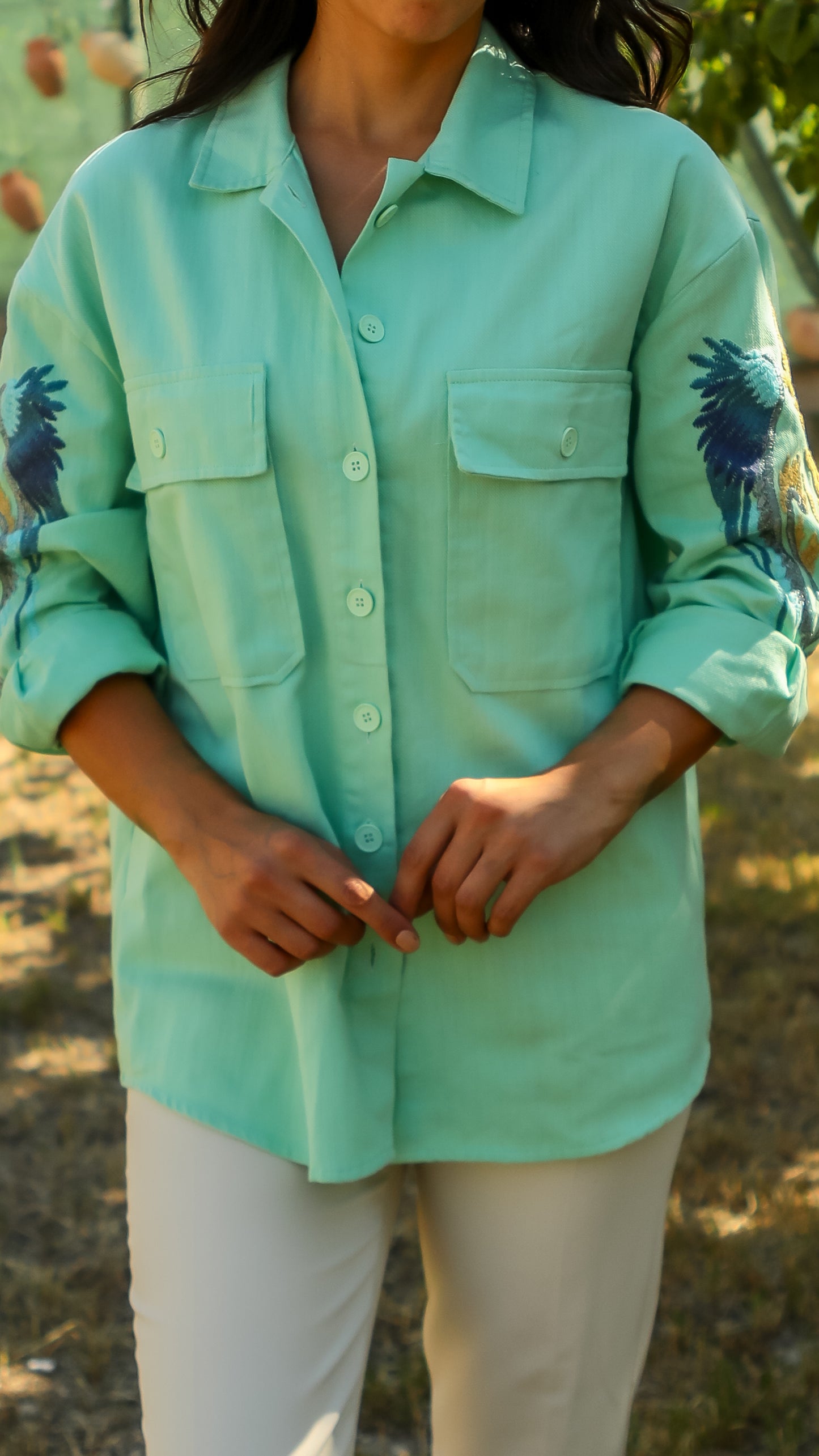 Mint Embroidered Shirt