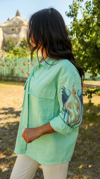 Mint Embroidered Shirt