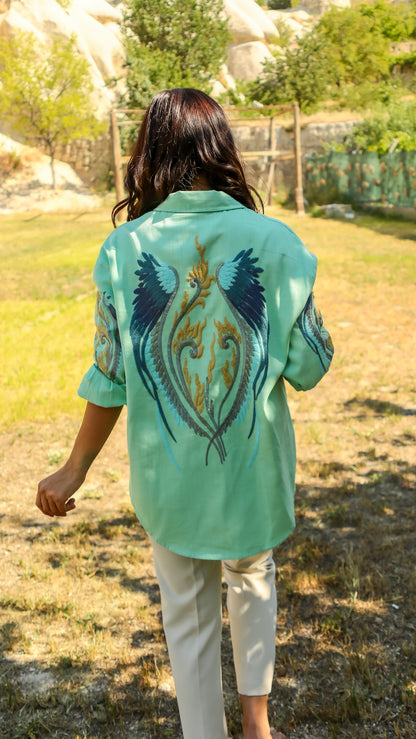 Mint Embroidered Shirt