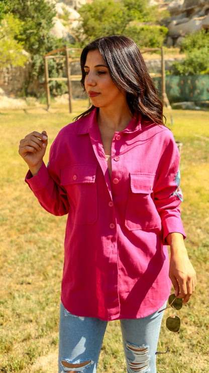 Embroidered Pink Shirt