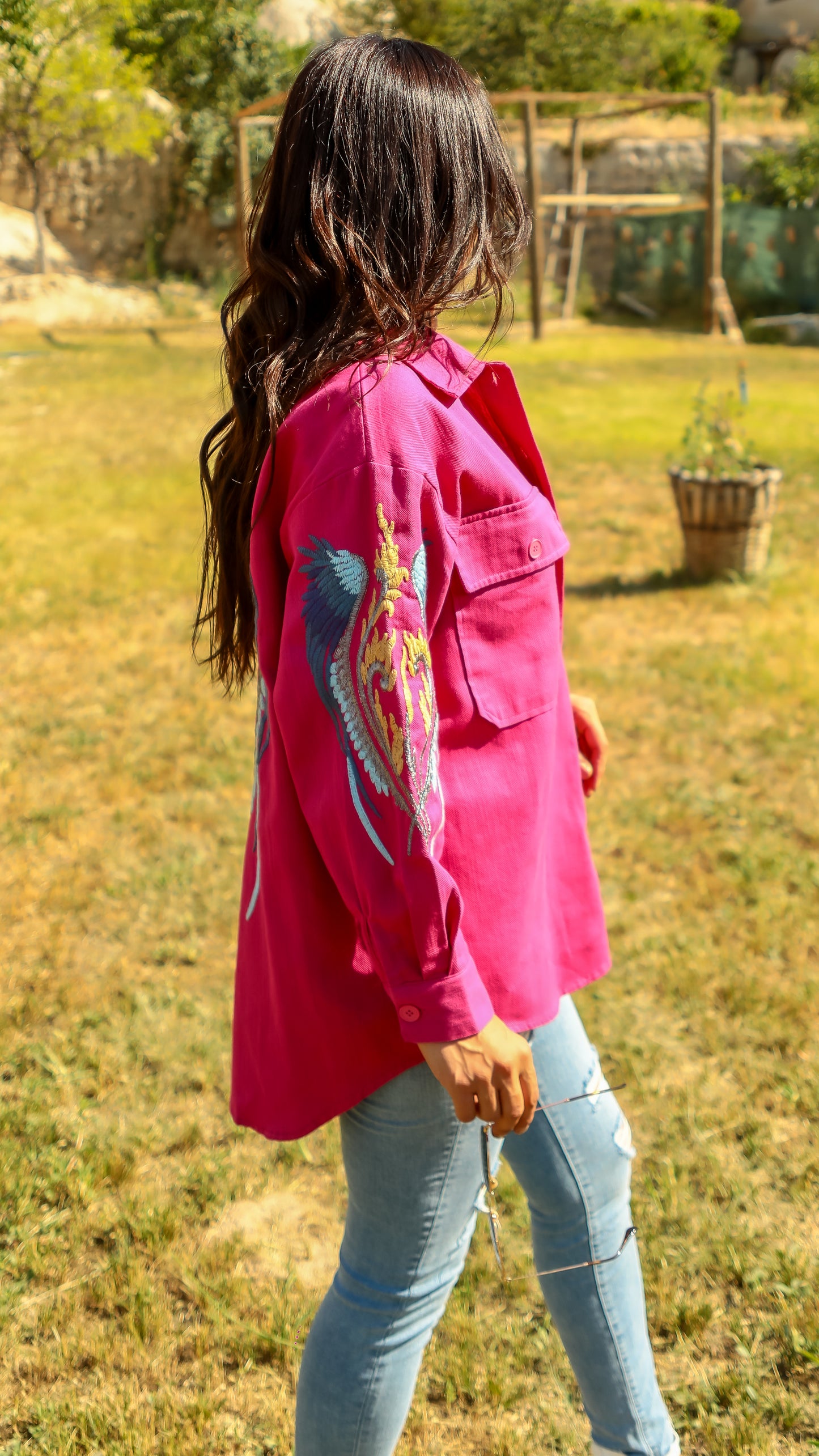 Embroidered Pink Shirt