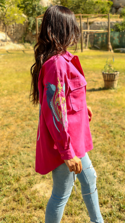 Embroidered Pink Shirt