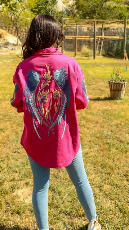 Embroidered Pink Shirt