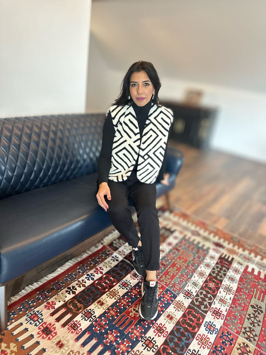 Witte bodywarmer met normale pasvorm