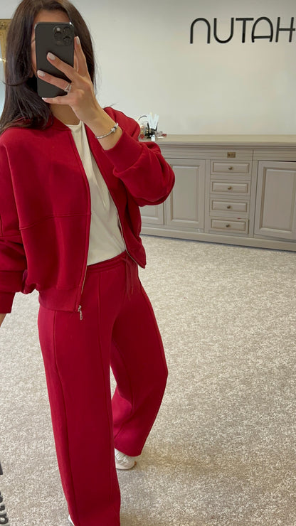 Comfy set - Bomber Jack & Pants - Red