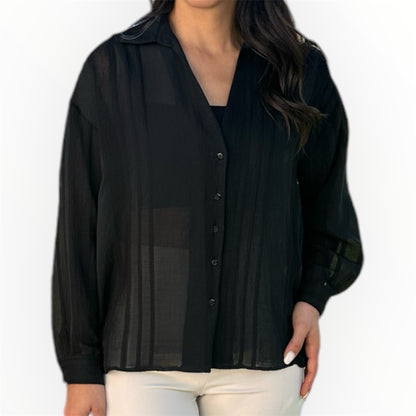 Shadow luxe blouse - Zwart