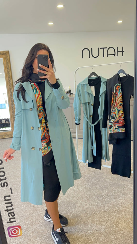 Trenchcoat babyblauw