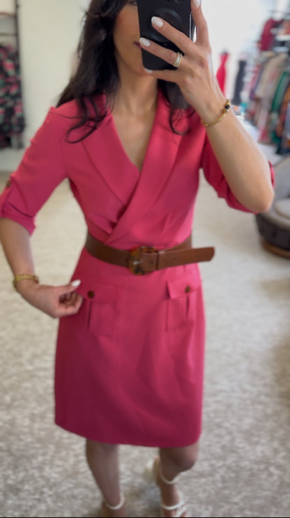 Fushia Dress With Belt