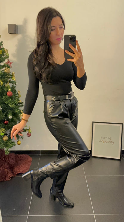 Leather Trousers  - Black