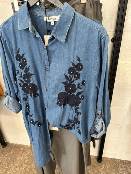 Embroidery Details Denim Shirt