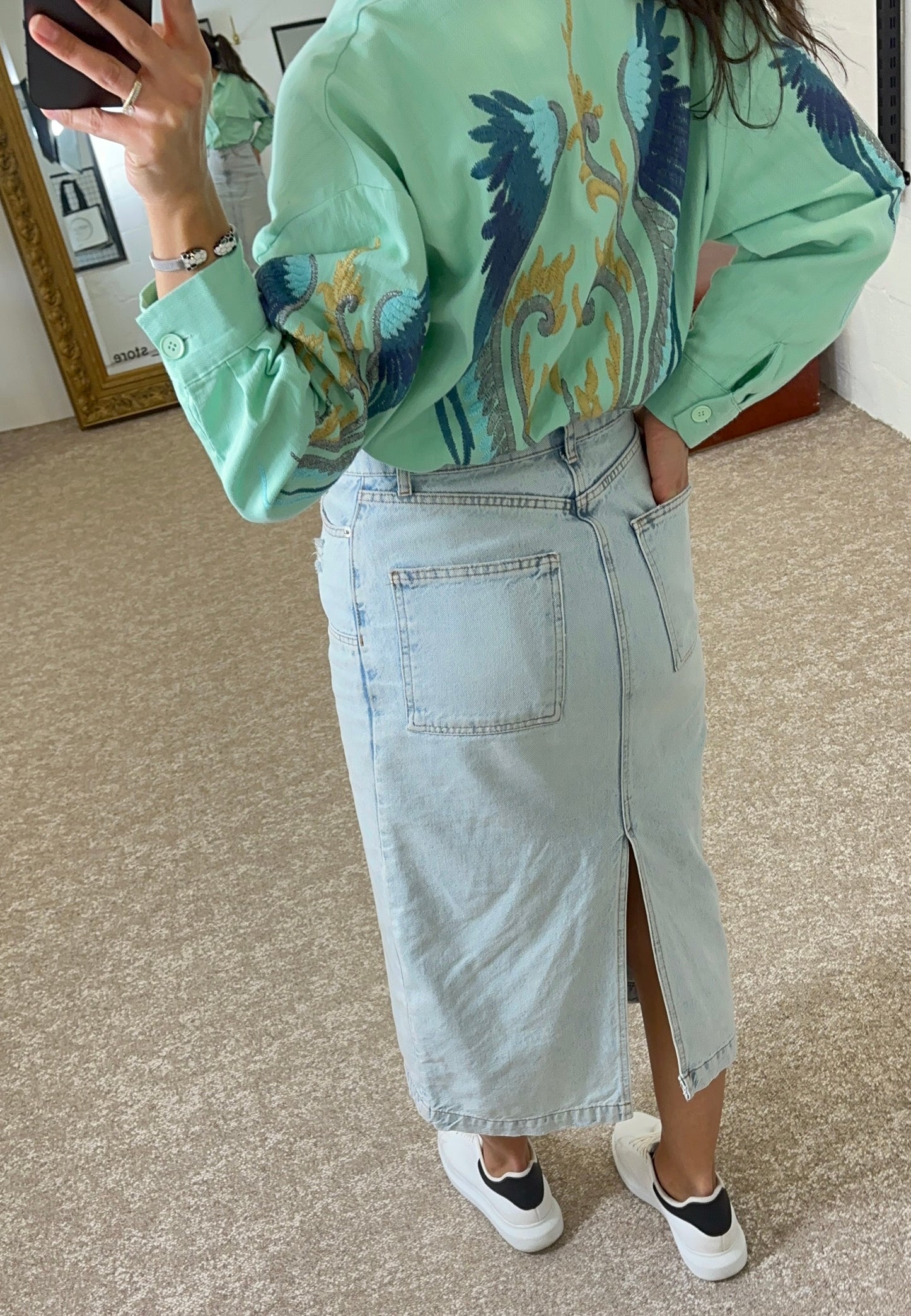 Mint Embroidered Shirt