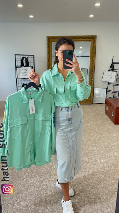 Mint Embroidered Shirt