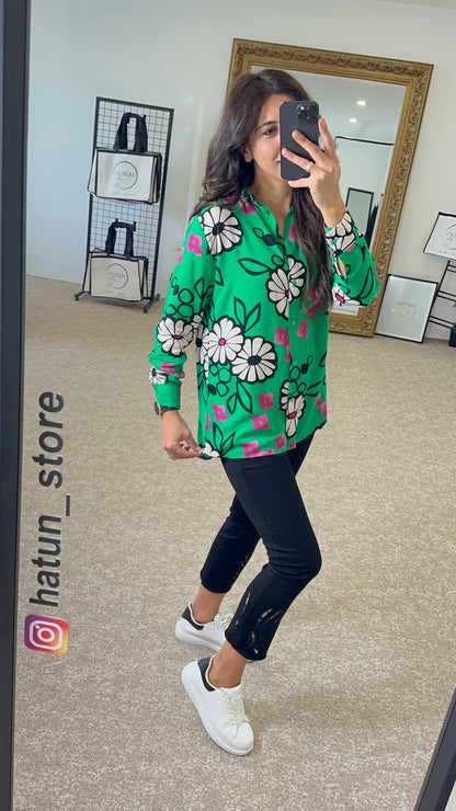 Floral Patterned Blouse Shirt