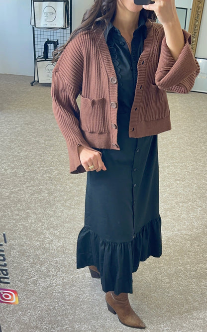 Brown Knit Vest/Cardigan