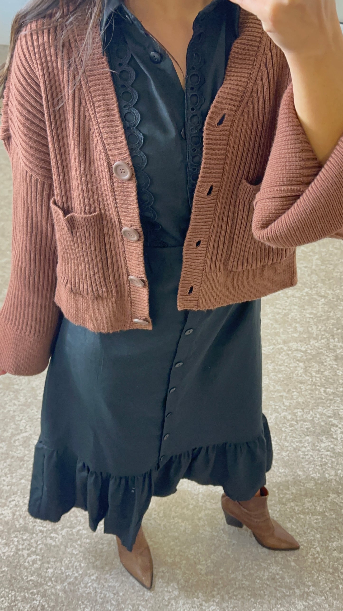 Brown Knit Vest/Cardigan