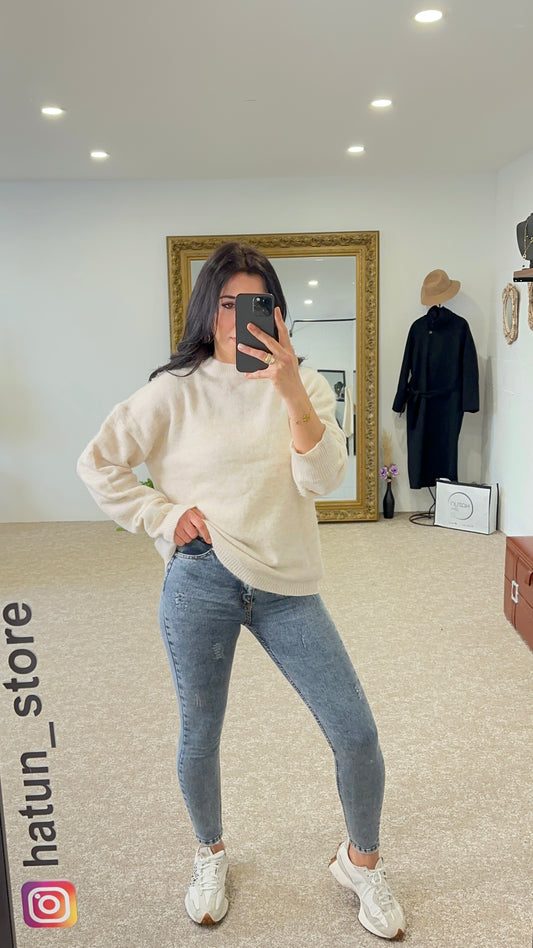 Beige Sweater round neck