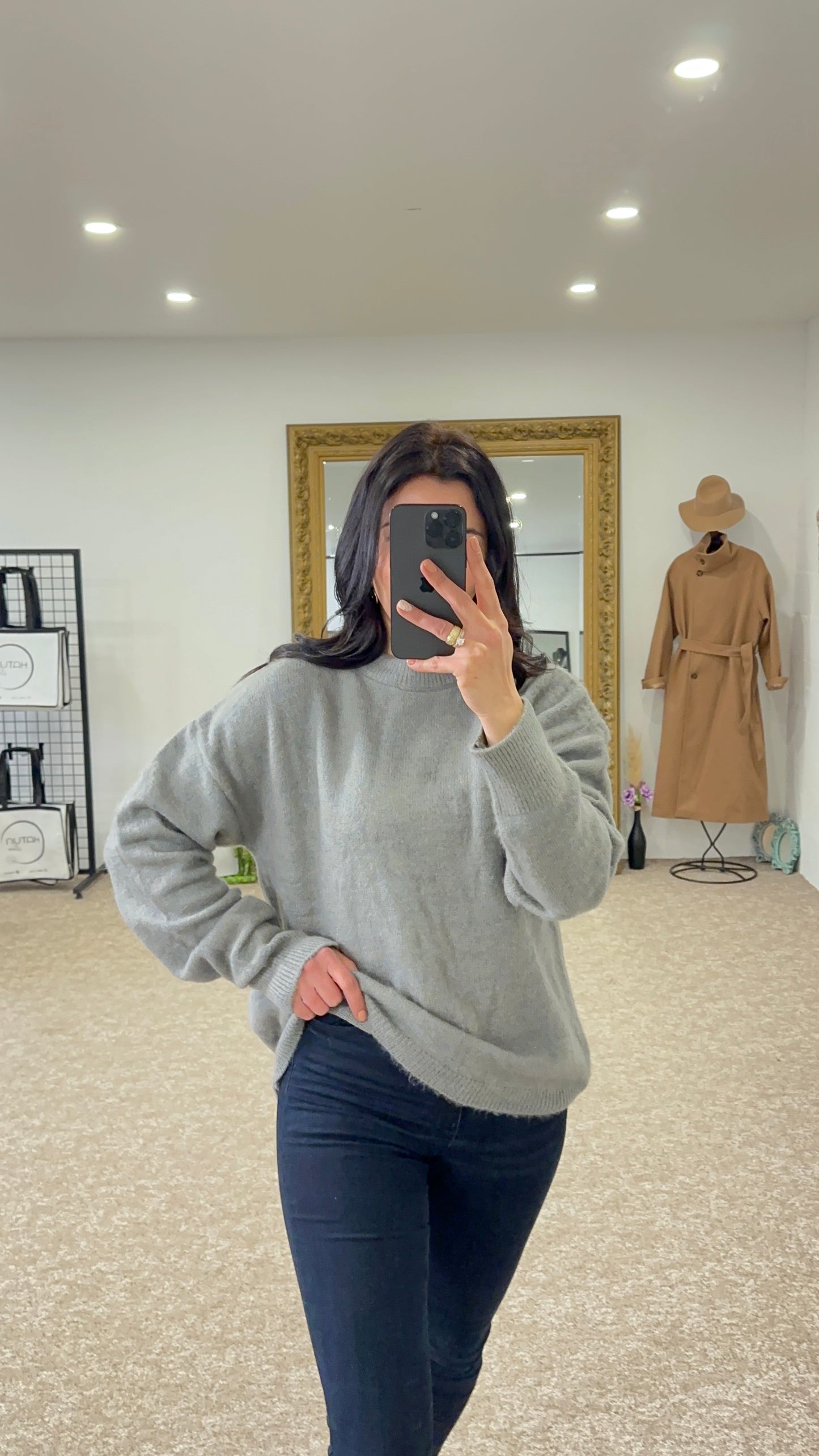 Antrasit Sweater round neck