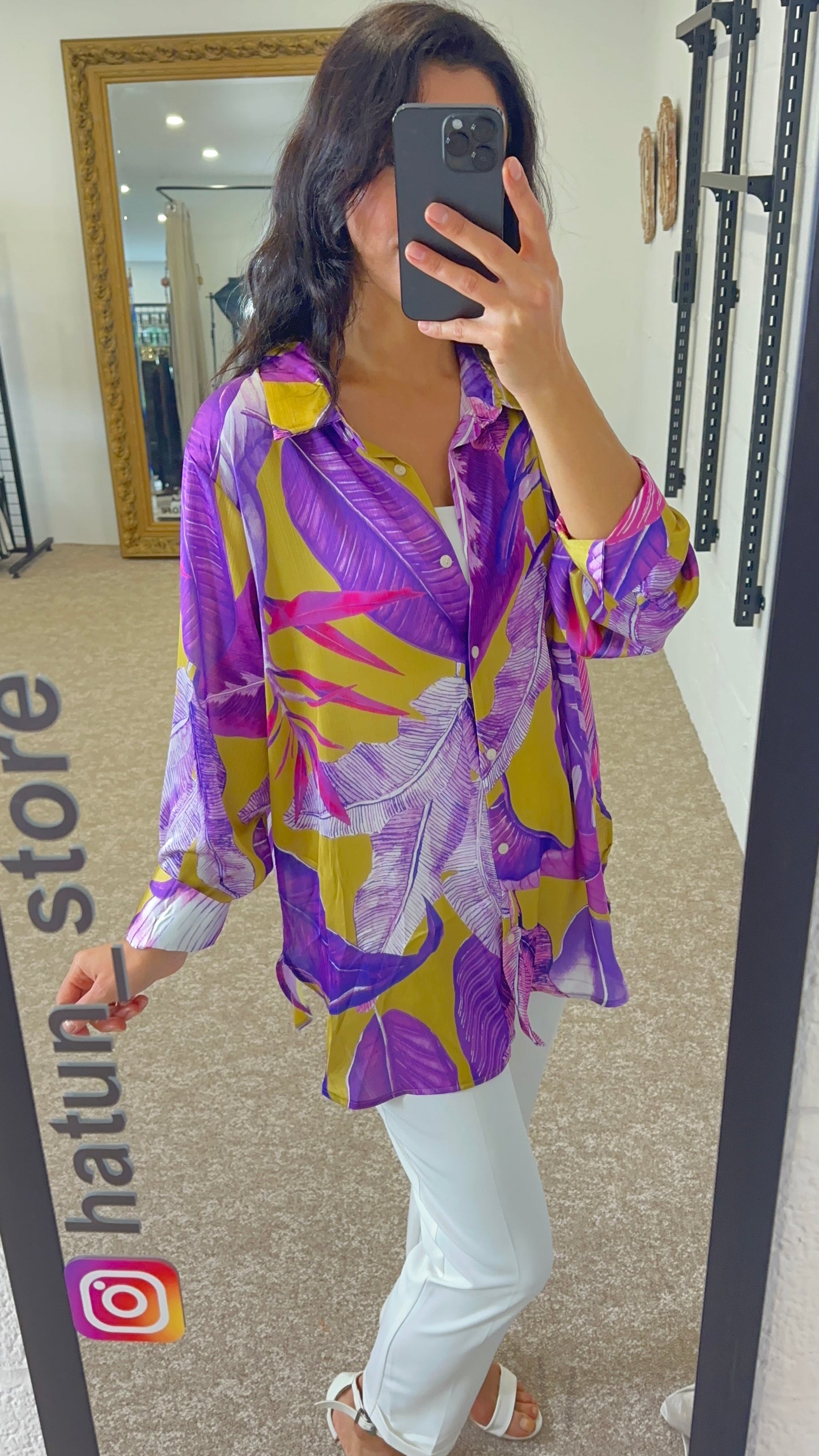 Premium Satin Blouse- Purple and Oil Green