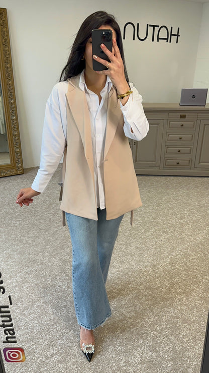 NEW Blazer Vest - Beige