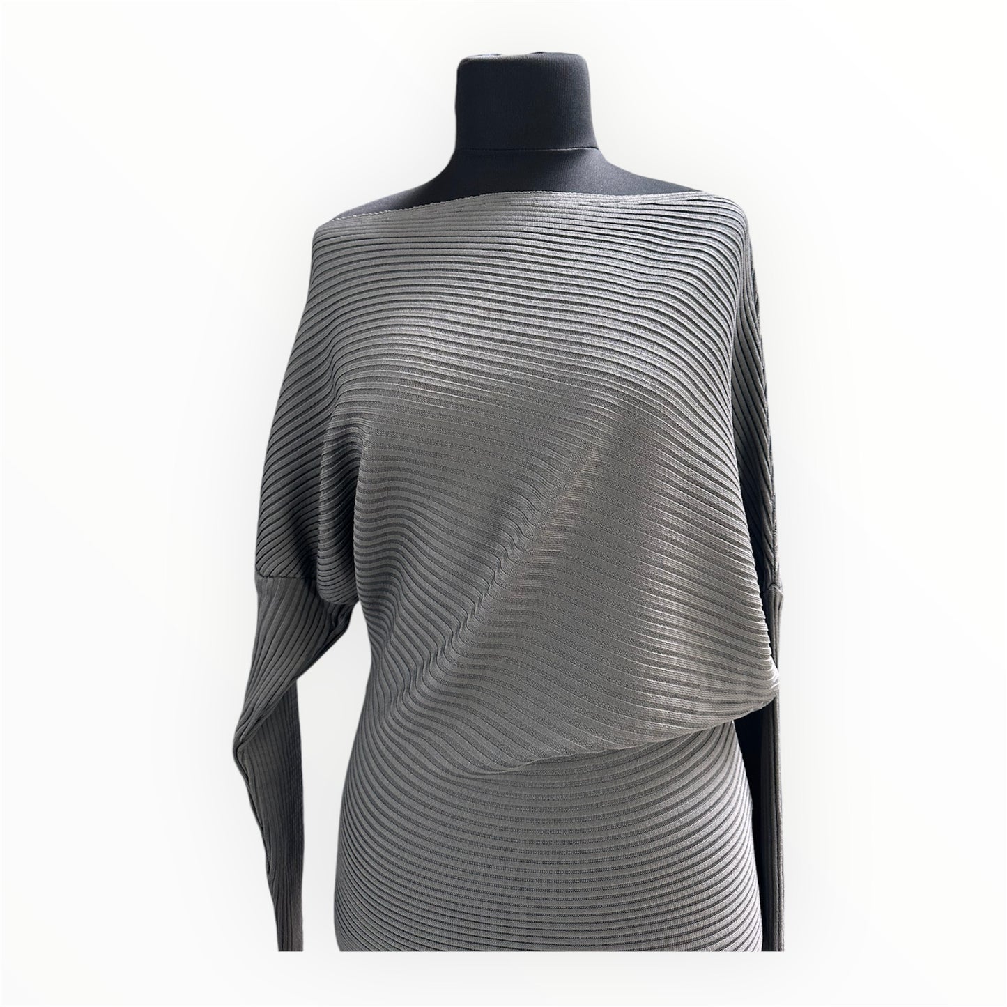 Gray, Boat Neck Sweater, Casual Long Sleeve Top for Spring- Fall and Winter Women's Clothing