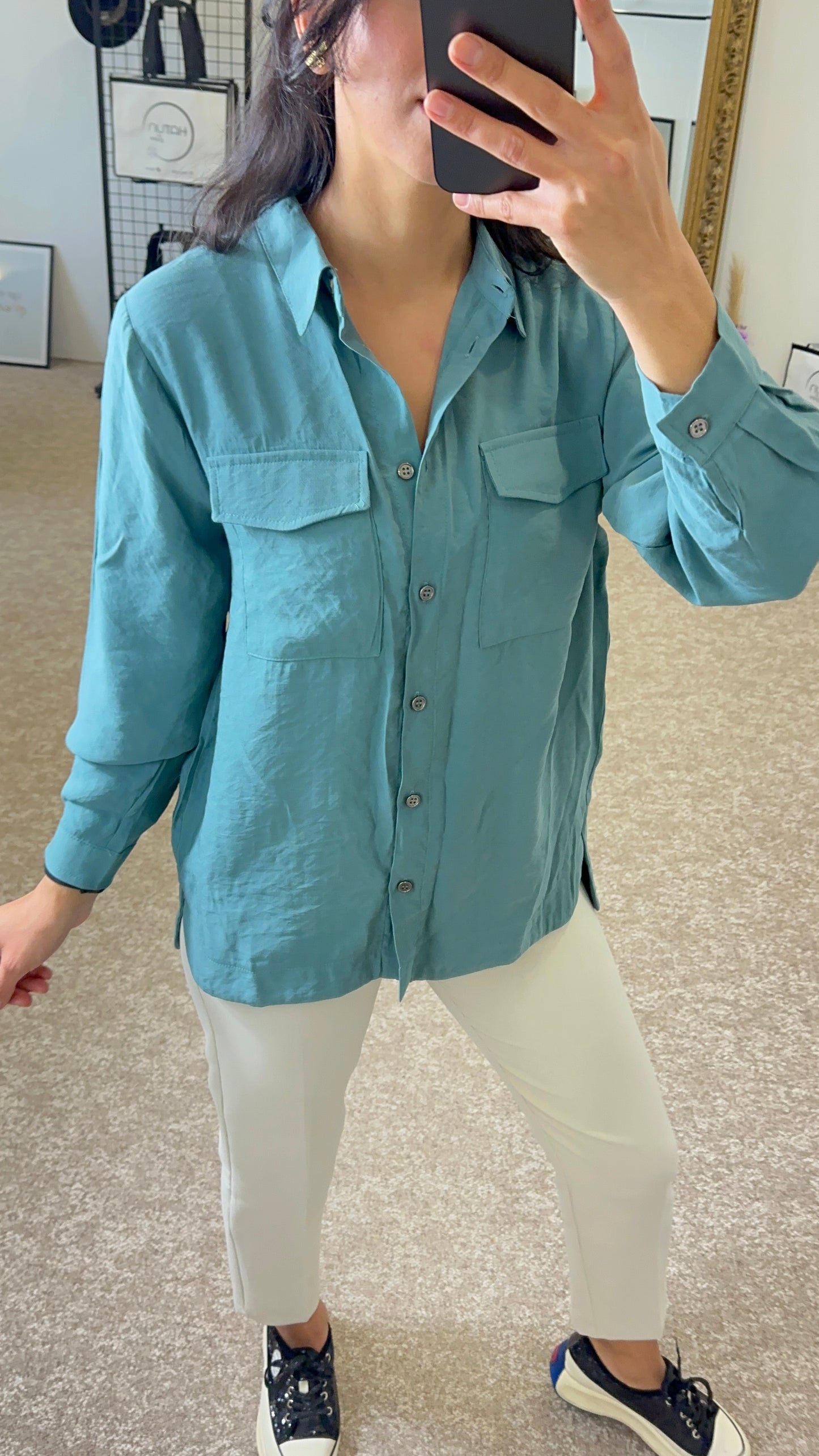 Blouse with Pocket - Mint