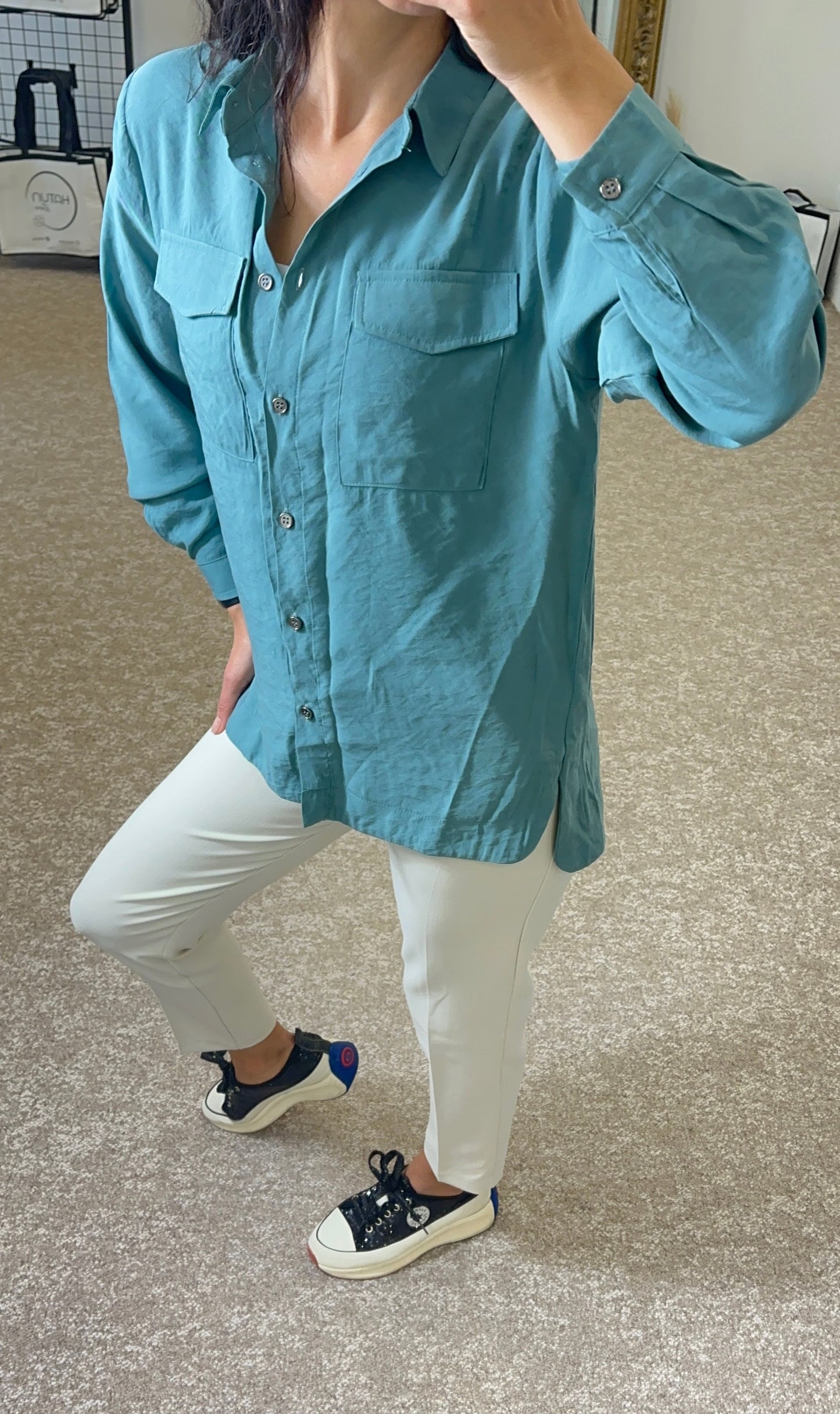 Blouse met Zak - Mint