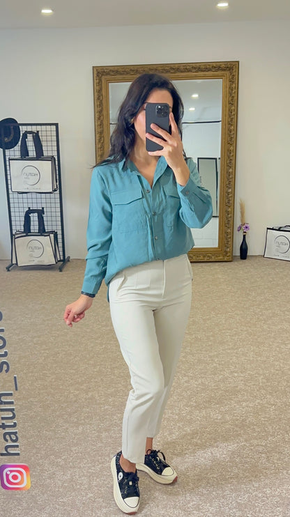 Blouse with Pocket - Mint