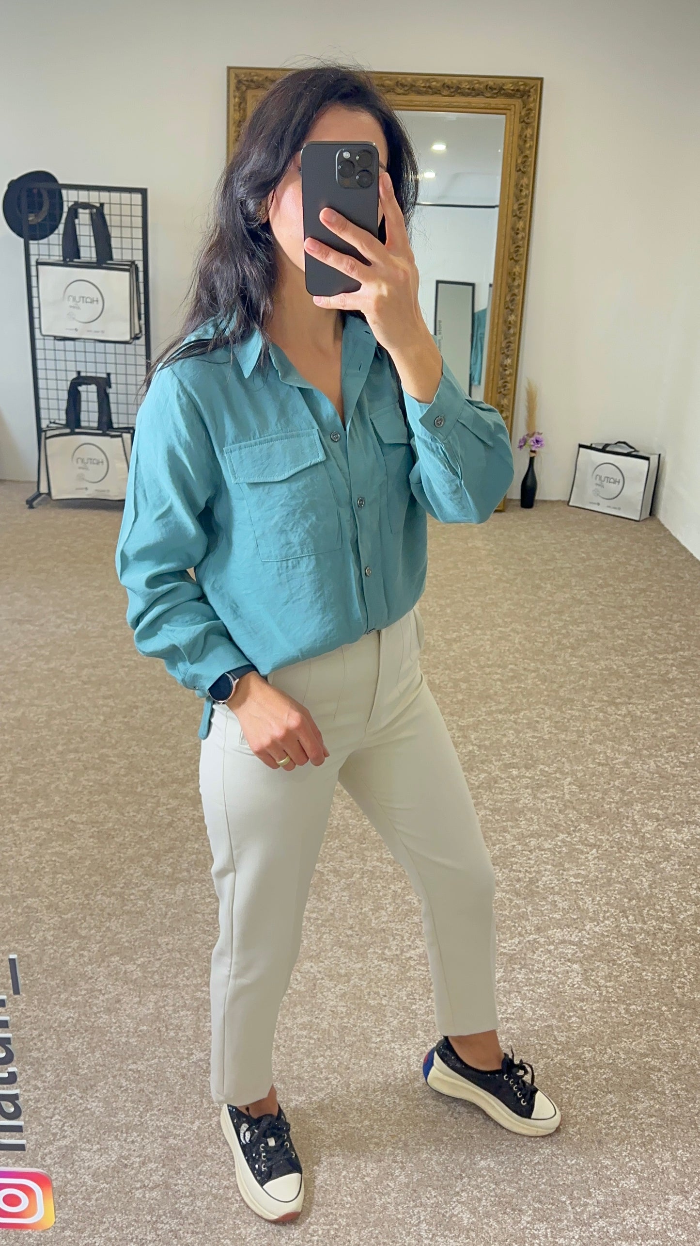 Blouse with Pocket - Mint