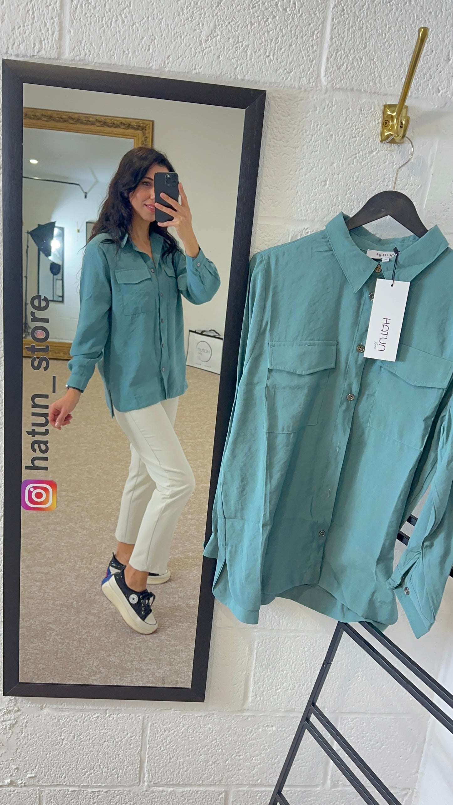 Blouse met Zak - Mint