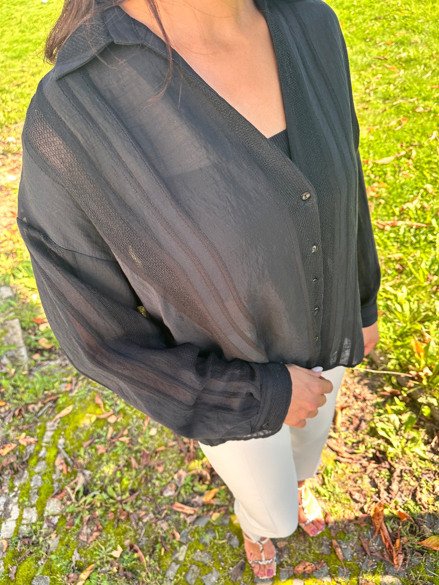 Shadow luxe blouse - Zwart