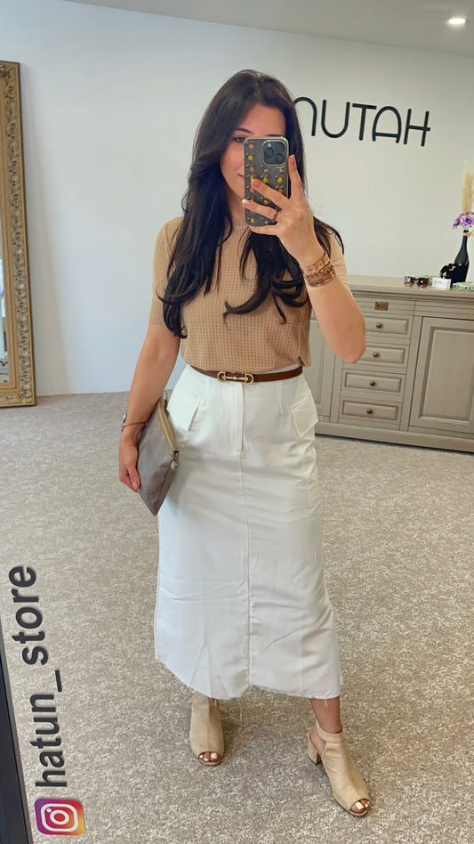 White cargo skirt