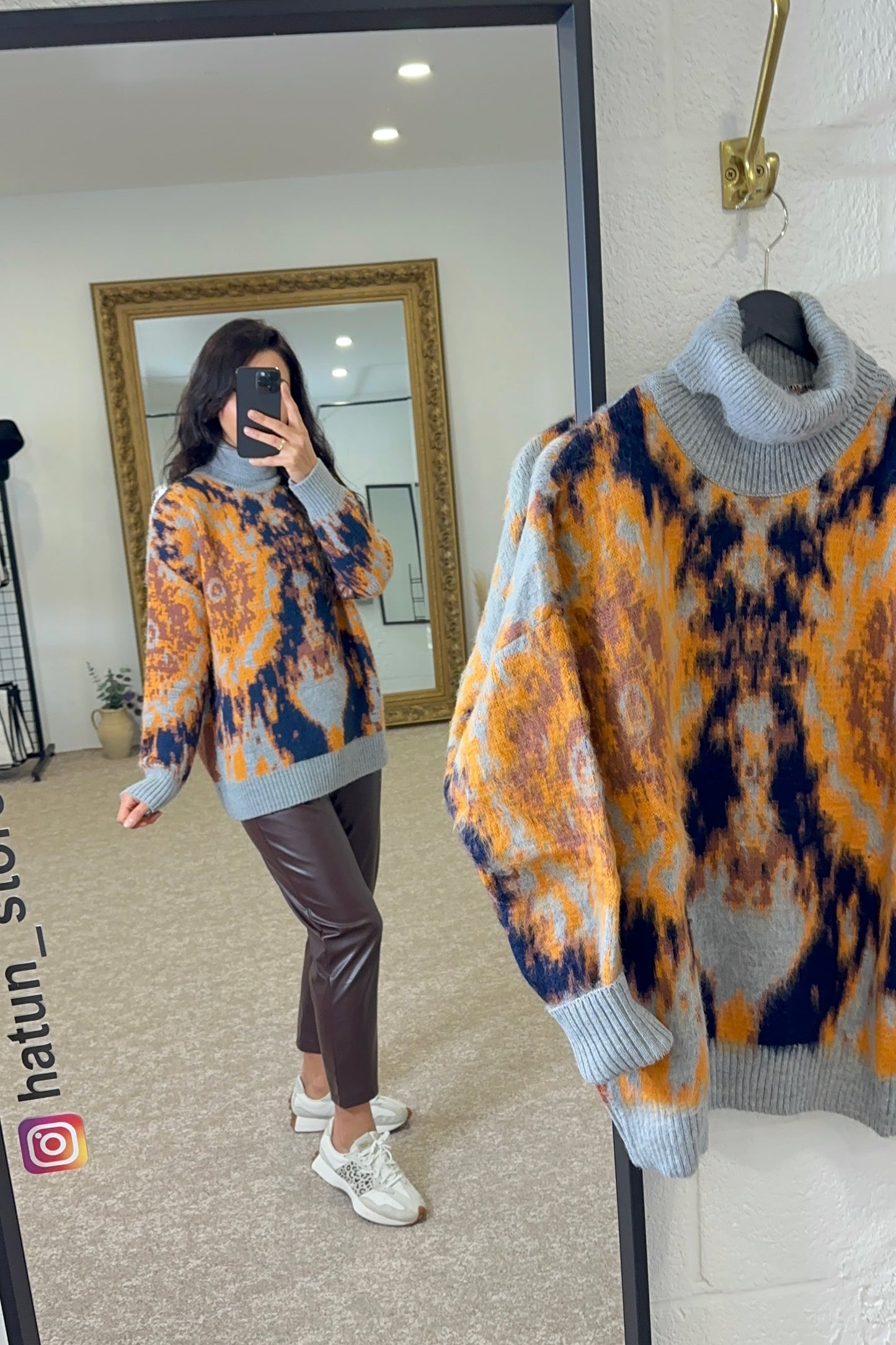 Oversize Colored Pattern Sweater