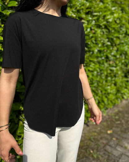 NEW Black short sleeve viscose and lycra, stretchy T-shirts