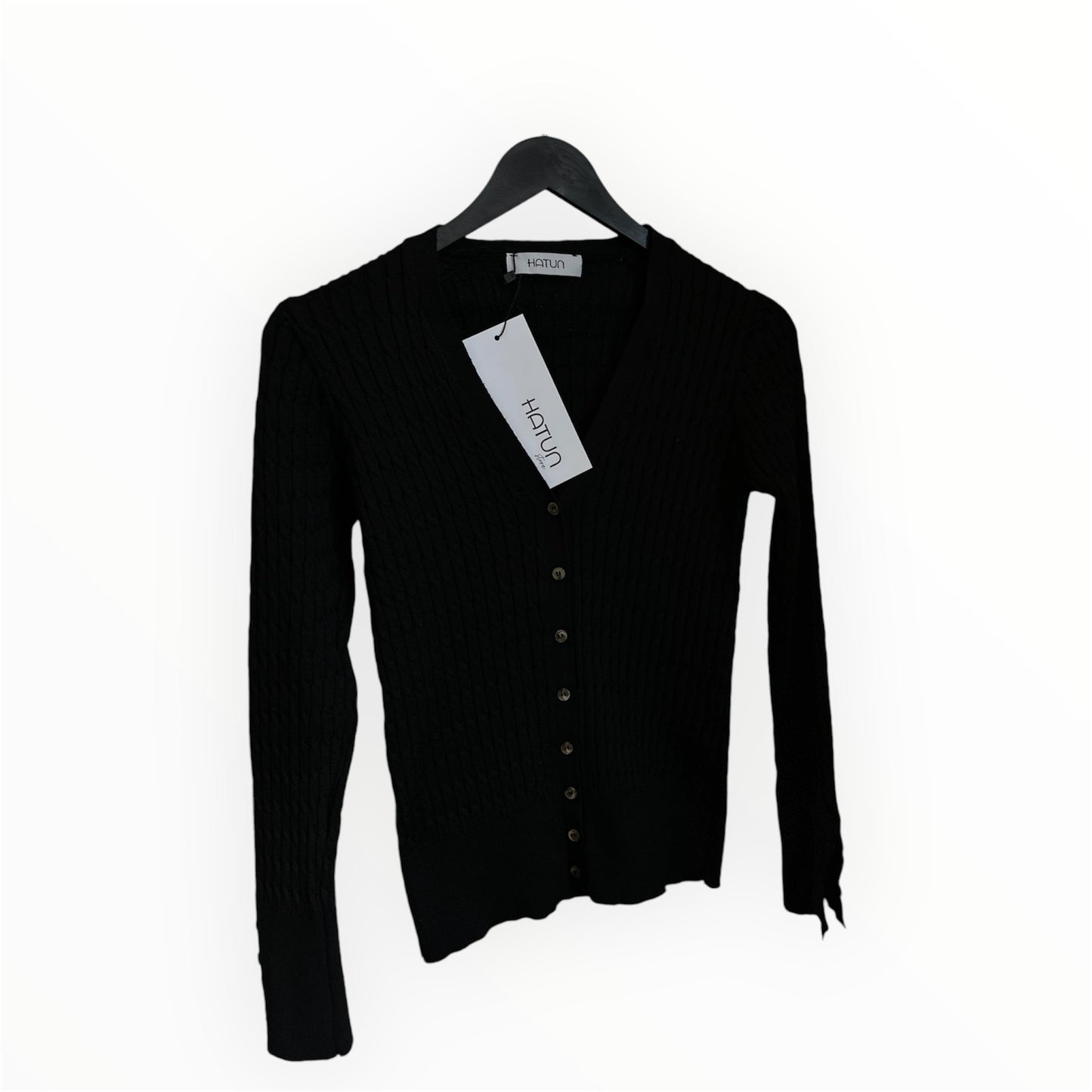 Lumina V-Neck Knitted Cardigan,Gillet - Black