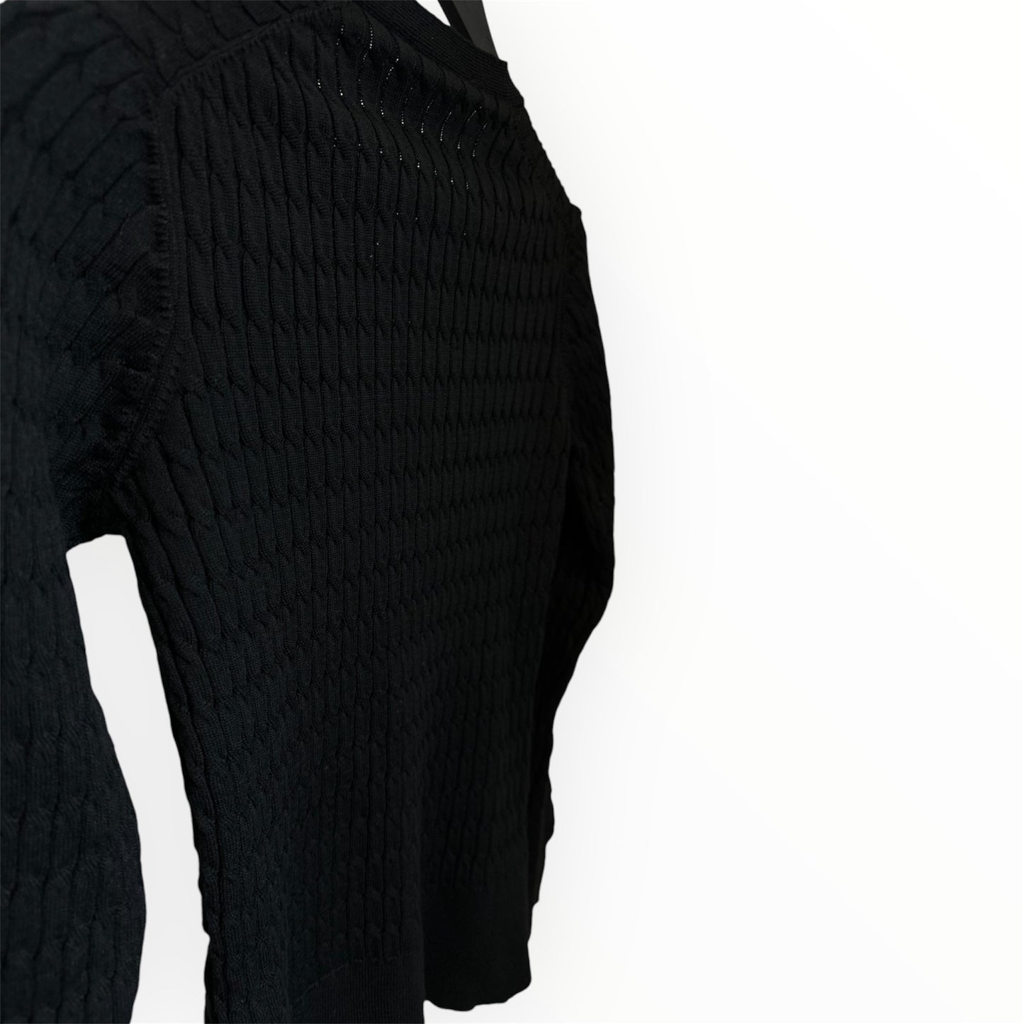 Lumina V-Neck Knitted Cardigan,Gillet - Black