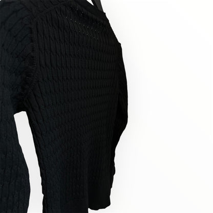 Lumina V-Neck Knitted Cardigan,Gillet - Black