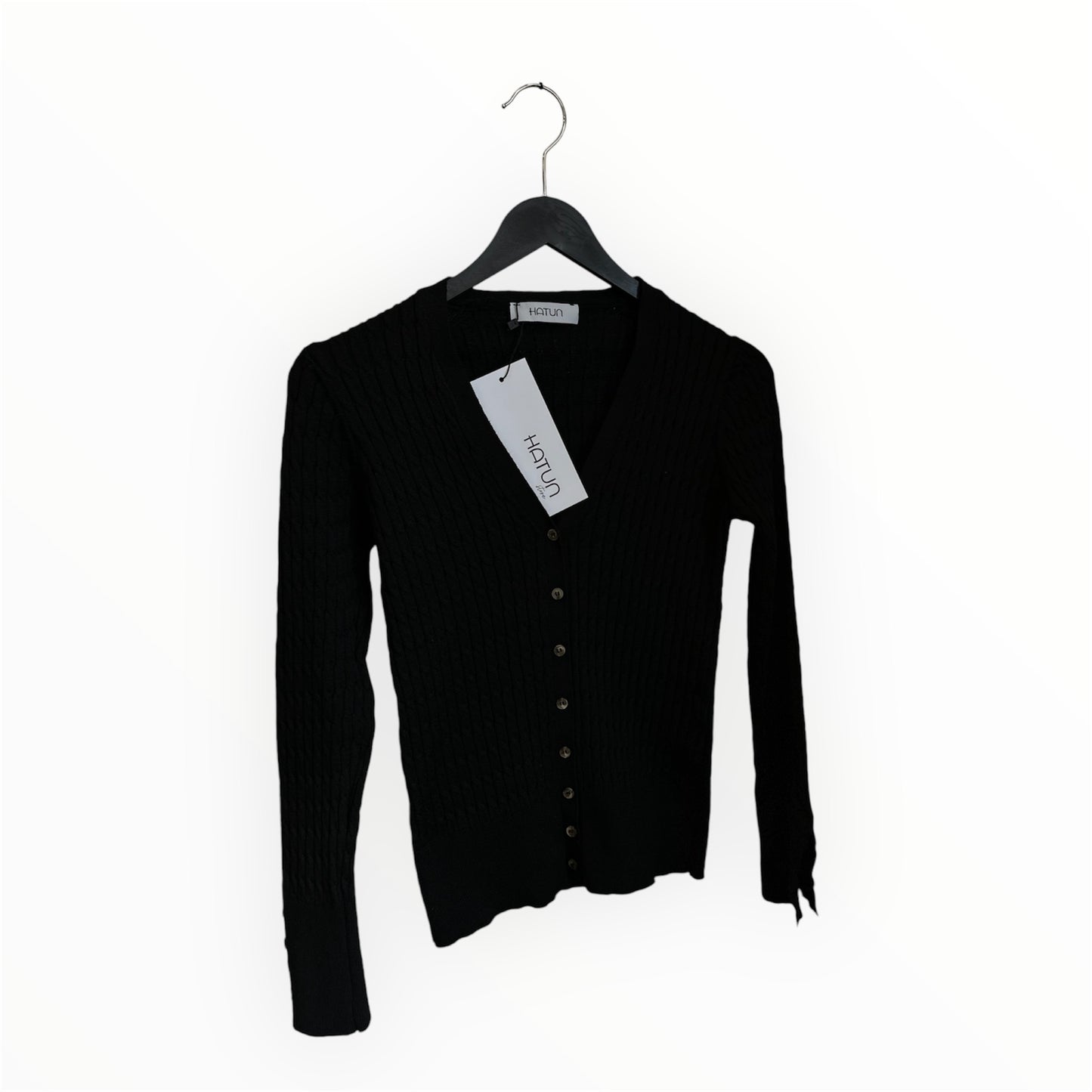 Lumina V-Neck Knitted Cardigan,Gillet - Black