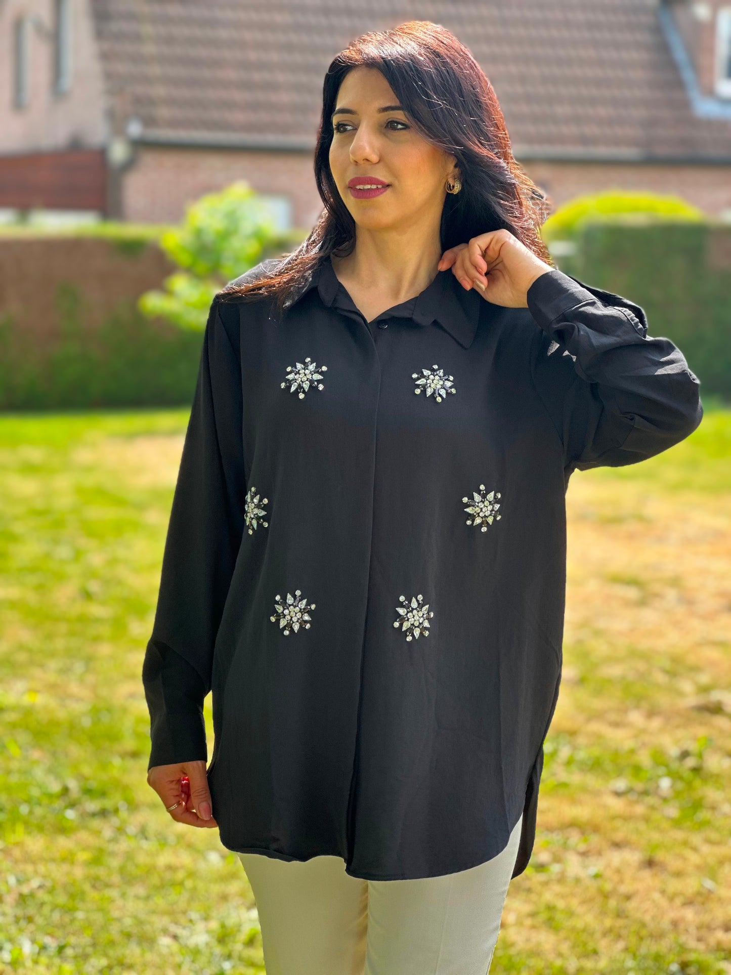 Nevra blouse, Black -PLUS SIZES-