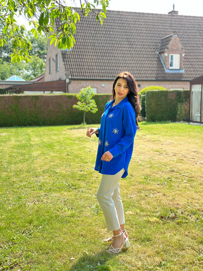 Nevra blouse, Parliament Blue -PLUS MATEN-